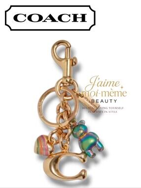 Coach Oil Slick Teddy Bear & Bubble C Cluster Charm